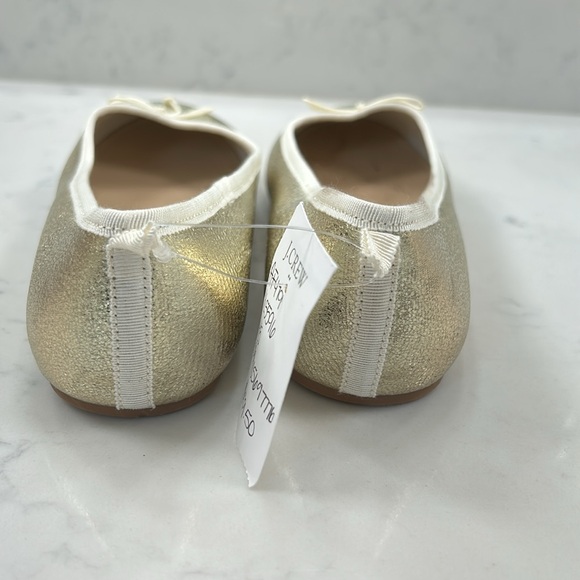 J.CREW Girls Gold Metallic ballet flats size 5 NWT - Picture 3 of 8